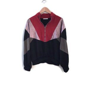 ZARA Metallic colorblock Tracksuit top. Half Zip. Size S